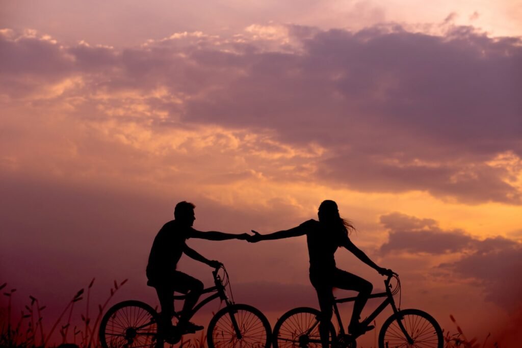 Two people sitting apart in tense silence