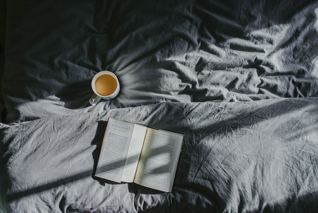 A calm morning scene with a warm drink and a book